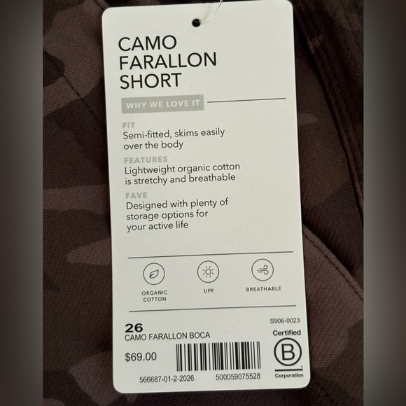 Athleta Camo Farallon Shorts Size Women’s 26 NWT - Picture 5 of 13